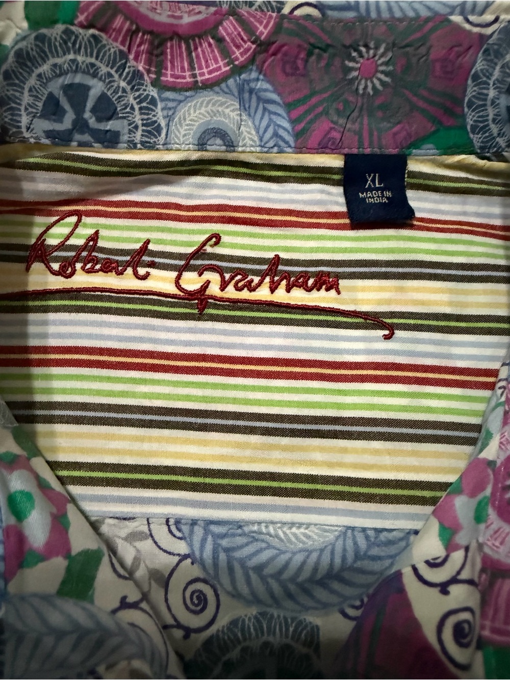 Robert Graham Purple Multi Floral-Geo Print Button-Down Shirt - Picture 2 of 4